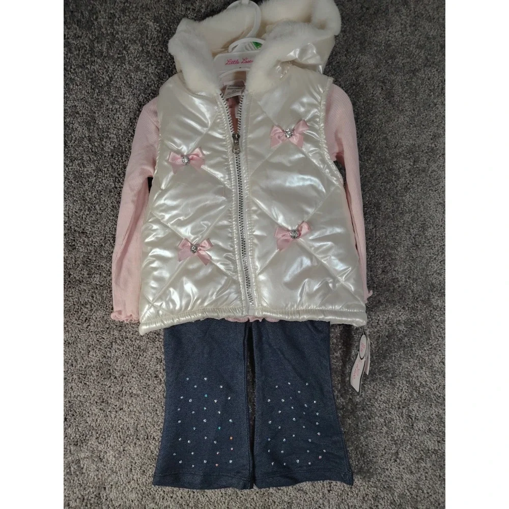 Little Lass Girls Puffer Vet Set 2t